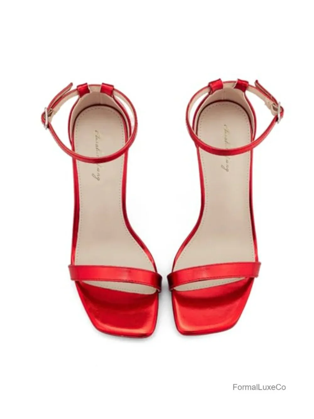 Stiletto Heels Square Open Toe Ankle Strap High Heeled Sandals 4 Inch Comfort